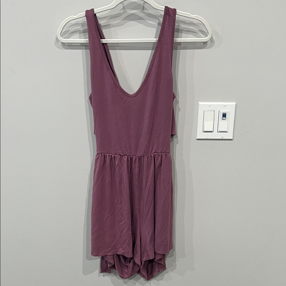 Rolla Coster Mauve Sleeveless Romper with Criss Cross Back